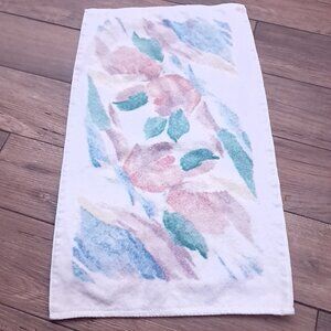Vintage Croscill hand Towel Watercolor Pastel Brushstrokes Floral abstract 80 90